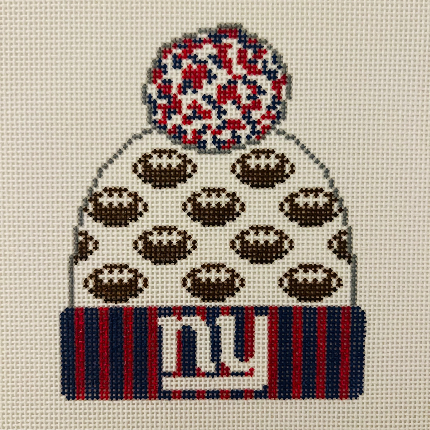 Beanie - New York Giants Football Needlepoint Canvas