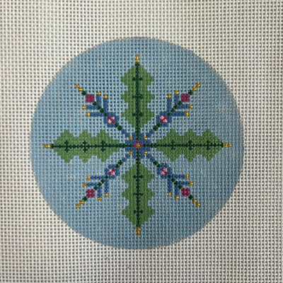 Blue Snowflake Ornament Needlepoint Canvas