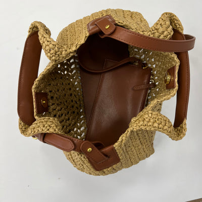 Crochet/Woven Raffia Self-Finishing Handbag