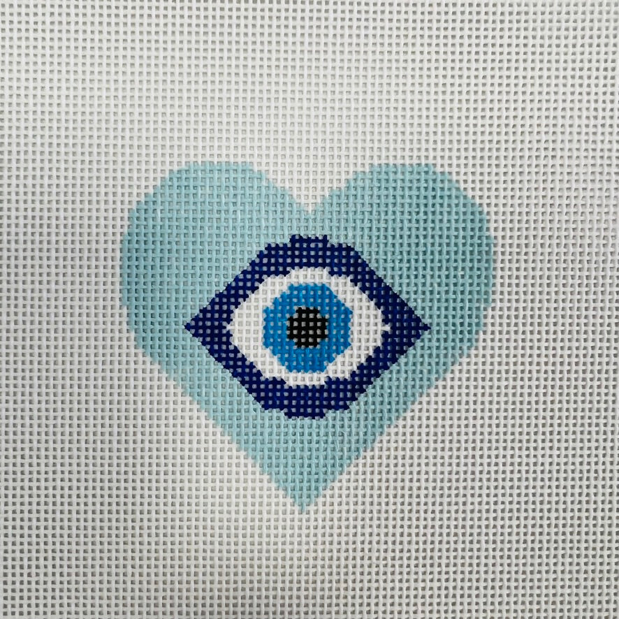 Heart Evil Eye Needlepoint Canvas