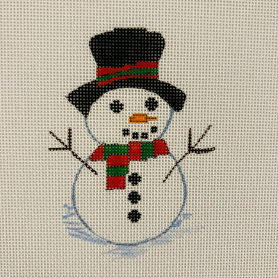 Snowman with Stitch Guide Needlepoint Canvas
