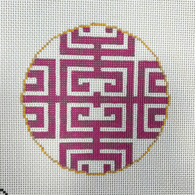 Fret in Pink Needlepoint Canvas
