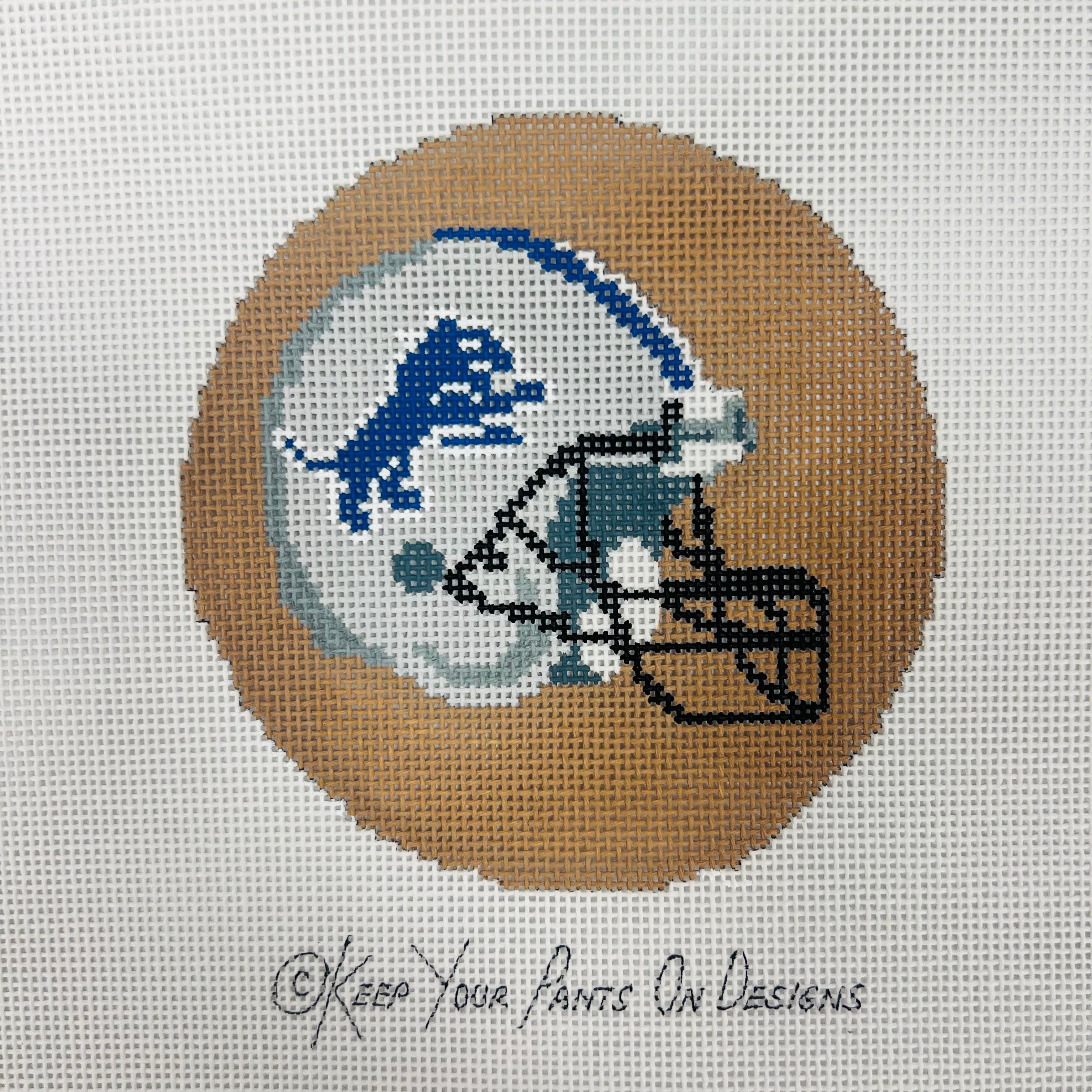 cross stitch football helmet Detroit Lions Helmet Football Round