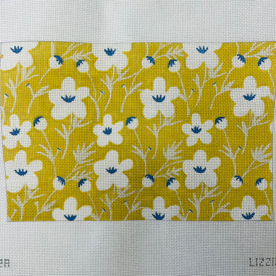 Flowers on Gold Clutch Needlepoint Canvas