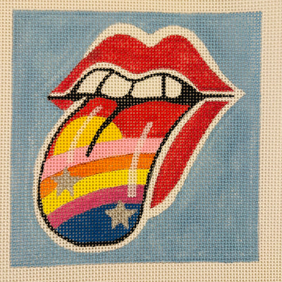 Rainbow Rolling Stones Needlepoint Canvas