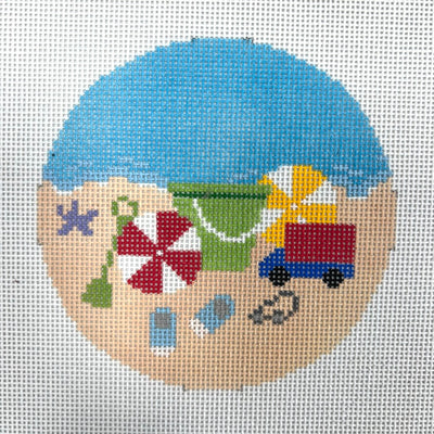 Playing in the Sand Ornament Needlepoint Canvas
