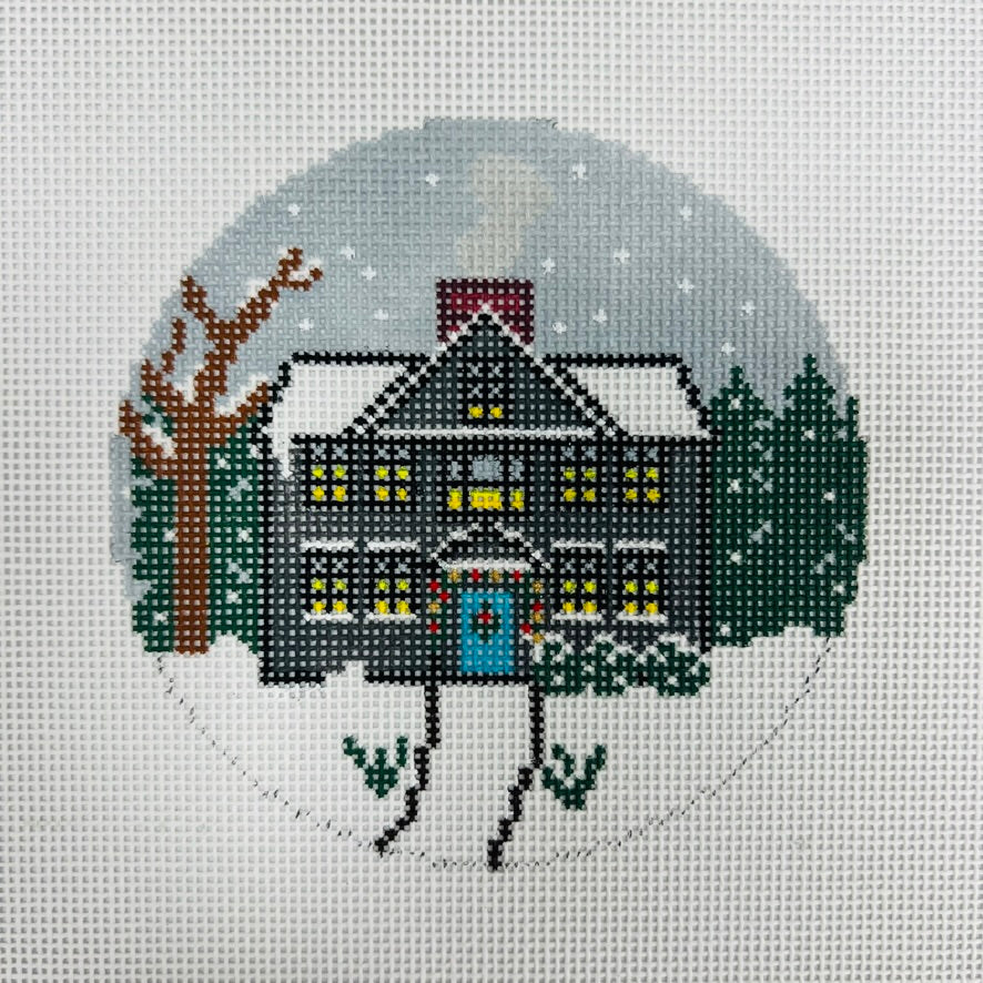 Little Women House Round/Ornament Needlepoint Canvas