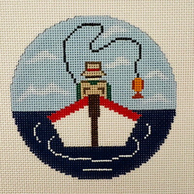Fishing Boat Ornament Needlepoint Canvas