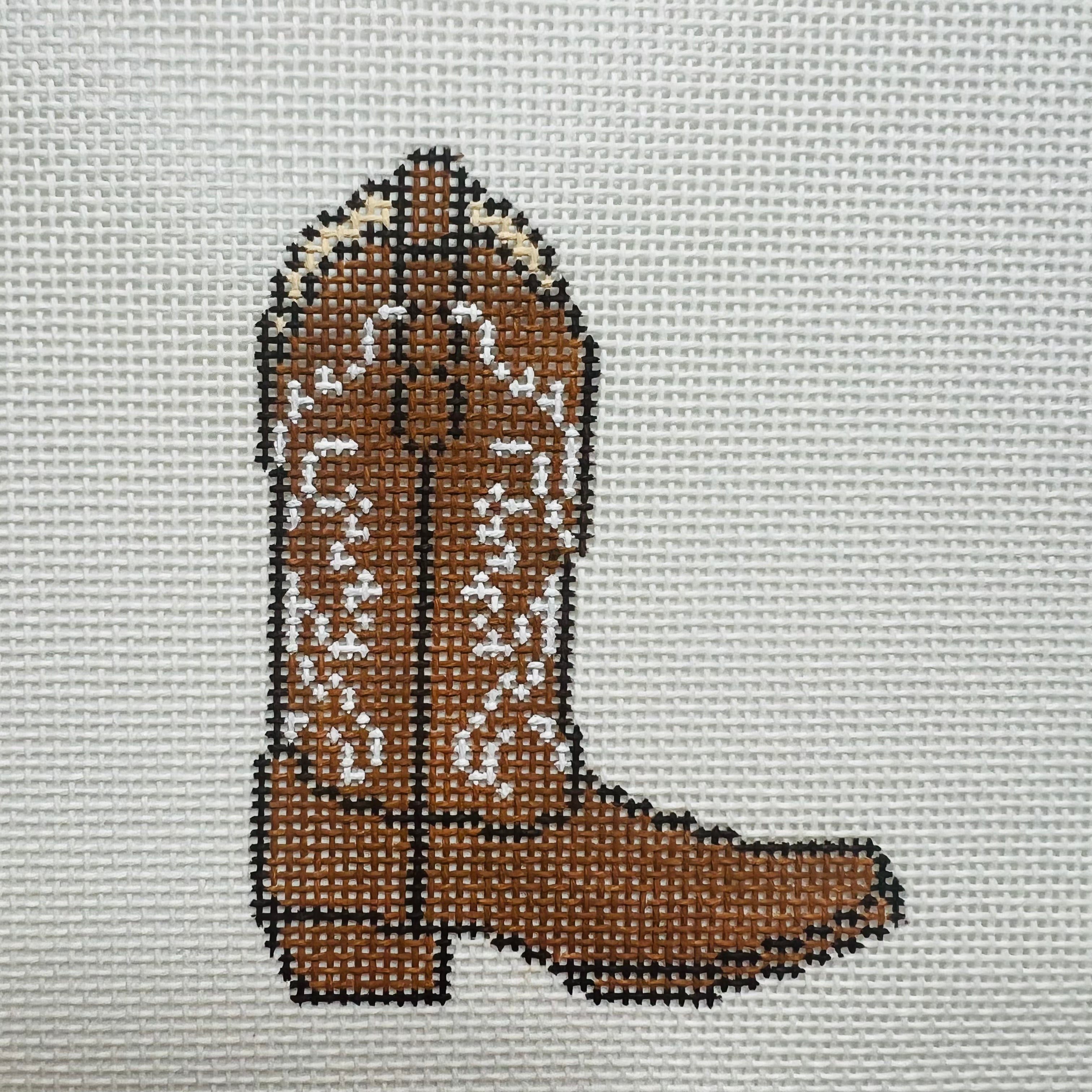 【超レア】ビビアンウエストウッド☆オーブロゴ ポケット アウトステッチ 希少 Brown Cowboy Boot Ornament Needlepoint Canvas – Bargello Needlepoint