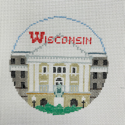 University of Wisconsin Round Ornament Needlepoint Canvas