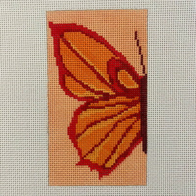 Butterfly Eyeglass Case - Orange Needlepoint Canvas