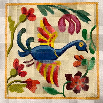 Phoenix with Flowers Needlepoint Canvas