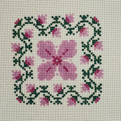 Pink Primrose Insert Needlepoint Canvas