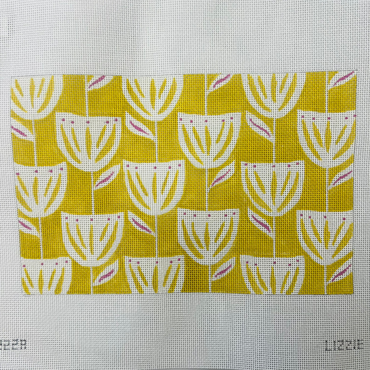 Tulips on Gold Clutch Needlepoint Canvas