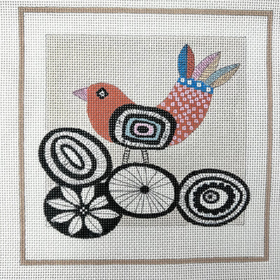 Bird on Cream Needlepoint Canvas