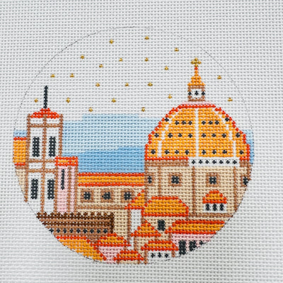 Florence Round Ornament Needlepoint Canvas
