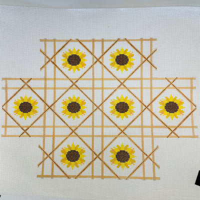 Sunflower Cane Brick Cover Needlepoint Canvas