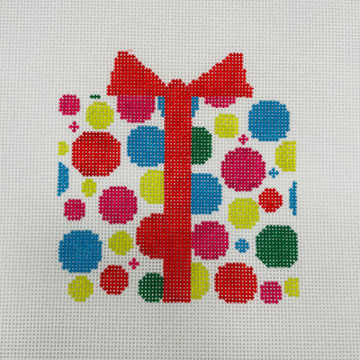 Present with Dots Wrapping Paper Needlepoint Canvas