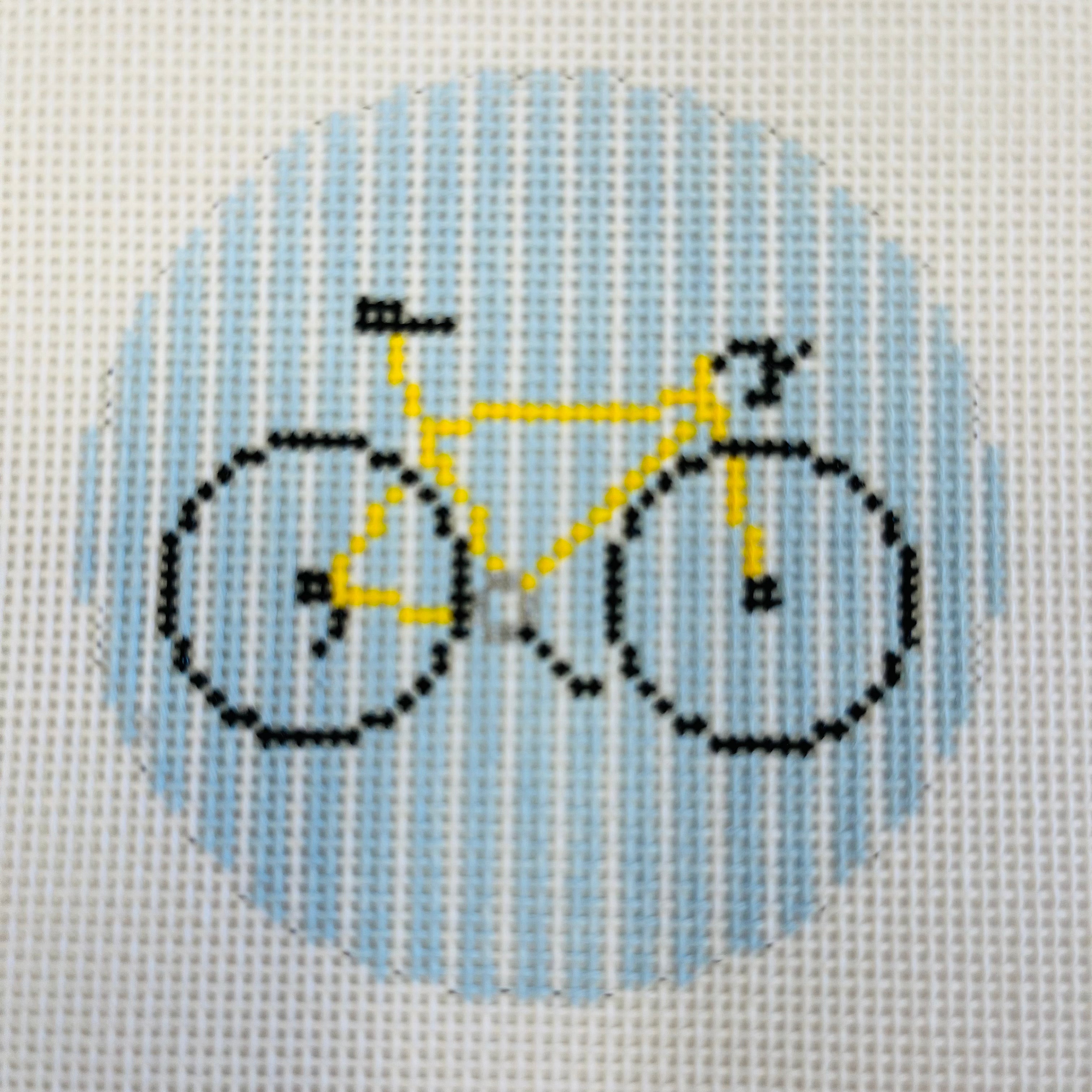 Road Bike Ornament Needlepoint Canvas Bargello Needlepoint