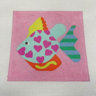 Josie Fish Coaster Insert Needlepoint Canvas