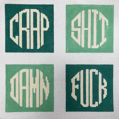 Meadows Dirty Four Letter Word Coasters Needlepoint Canvases