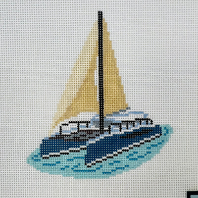 Catamaran Boat Needlepoint Canvas