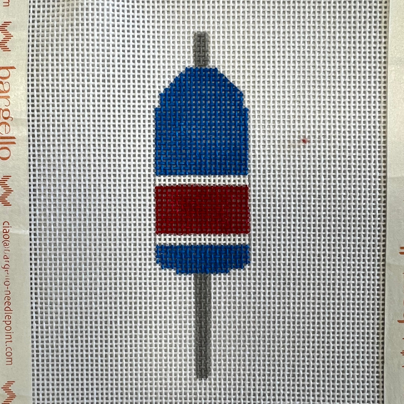 Bright Blue Red Buoy ornament needlepoint canvas