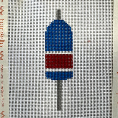 Bright Blue Red Buoy ornament needlepoint canvas