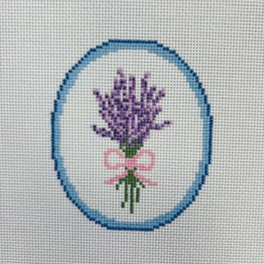 lavender flower cross stitch pattern Bunches of Lavender Ornament Needlepoint Canvas – Bargello Needlepoint