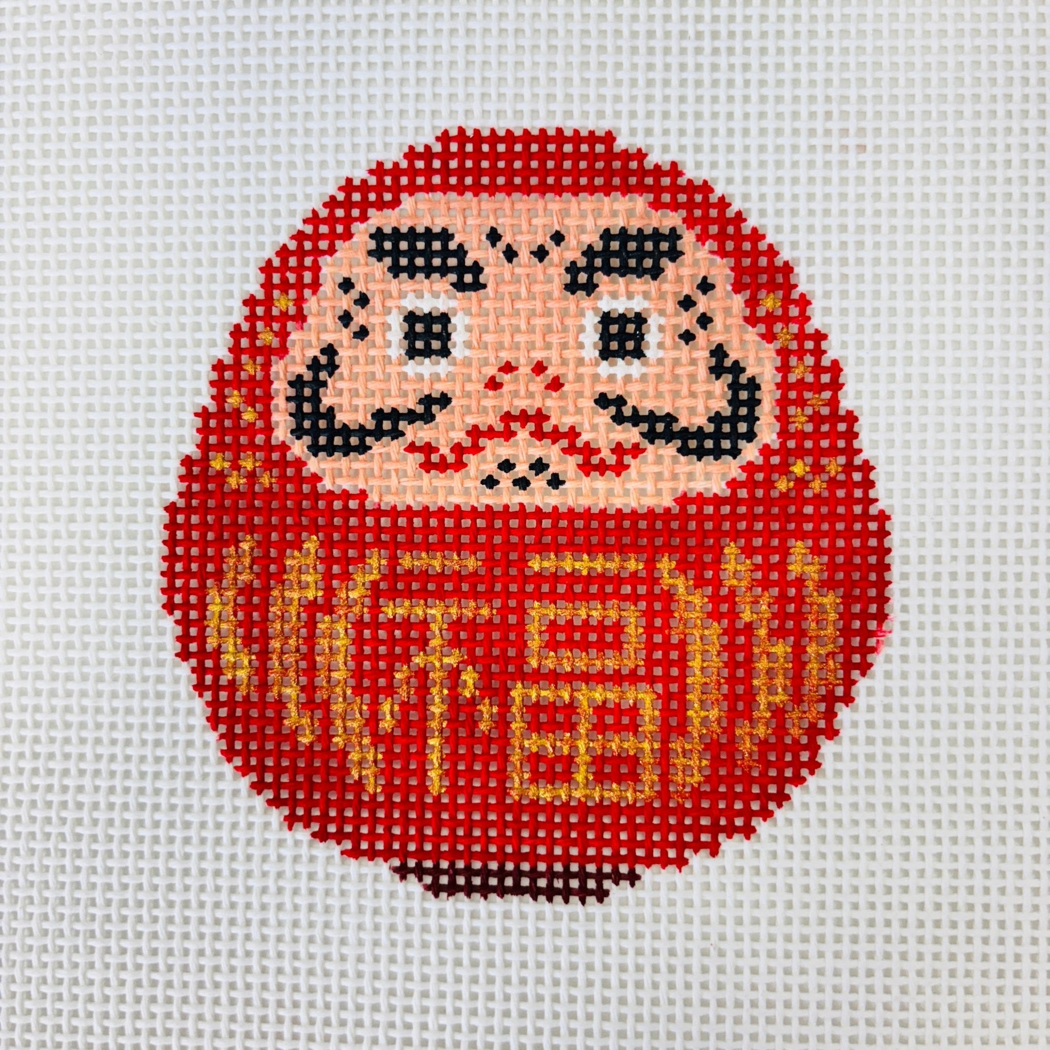 ★darumasan★　フェルトリース5点 Daruma Doll Ornament Needlepoint Canvas – Bargello Needlepoint