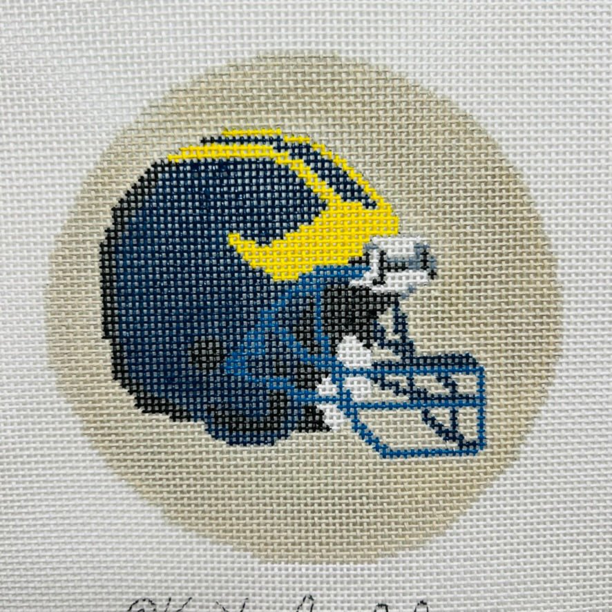 cross stitch football helmet University of Michigan Helmet Round Needlepoint Canvas – Bargello  Needlepoint
