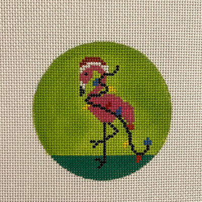 Flamingo Fun Ornament Needlepoint Canvas