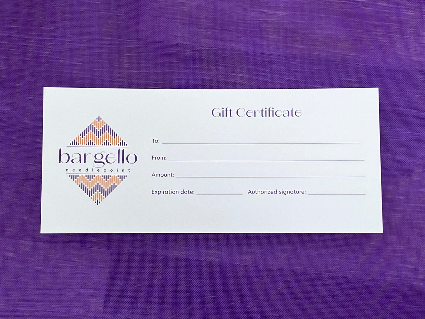 Bargello Needlepoint Gift Card