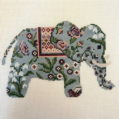 Evie the Elephant Needlepoint Canvas