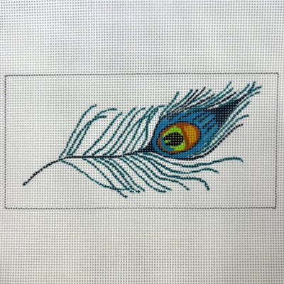 Peacock Feather Needlepoint Canvas