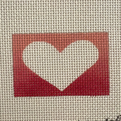 White Heart Insert Needlepoint Canvas