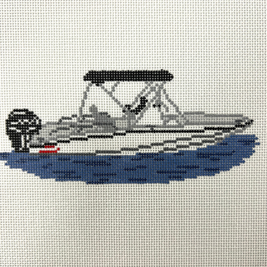 White Whaler Boat Needlepoint Canvas