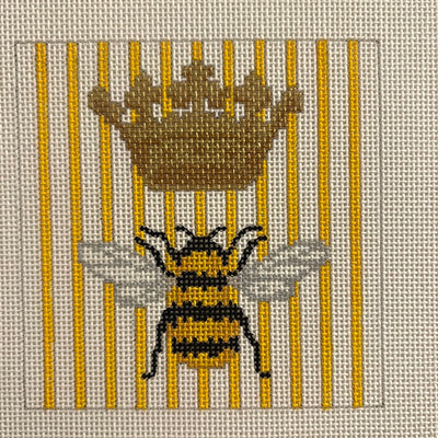 Queen Bee yellows, black & golds Needlepoint Canvas