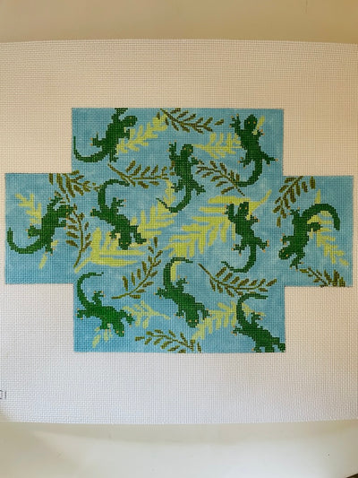 Gecko Brick Cover Needlepoint Canvas