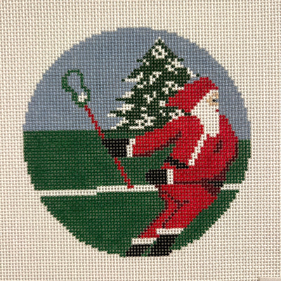 Sporty Santa Lax Bro Ornament Needlepoint Canvas