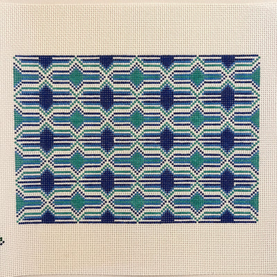 Granda Clutch - Blue Needlepoint Canvas