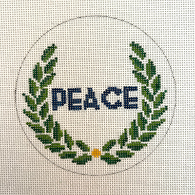 Peace Round Ornament Needlepoint Canvas