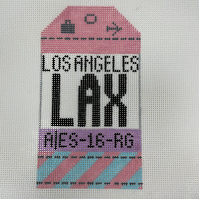 Los Angeles Travel Tag Needlepoint Canvas
