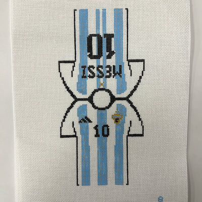 Two-sided Messi Jersey Ornament Needlepoint Canvas