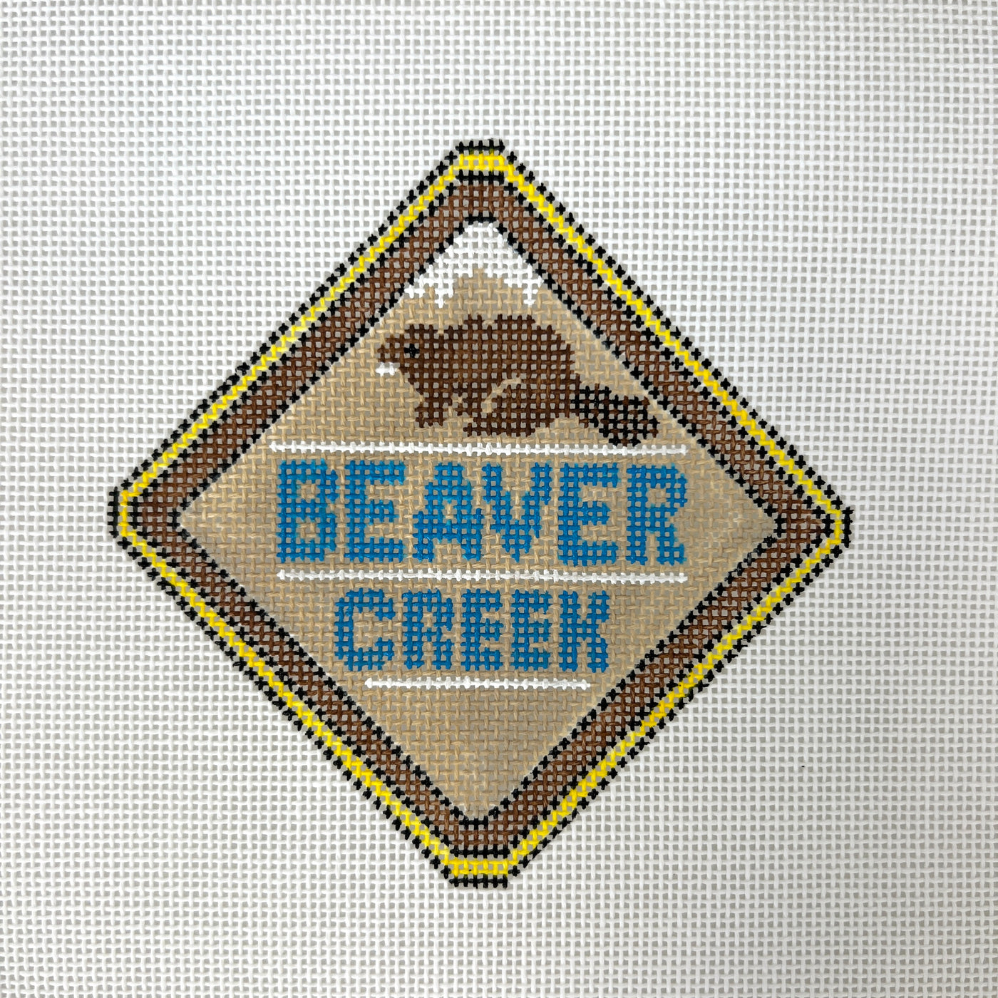 Beaver Creek Ski Badge Needlepoint Canvas
