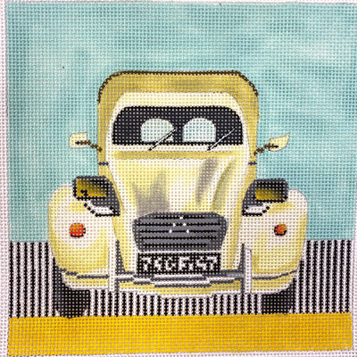 French Old Style Car Needlepoint Canvas