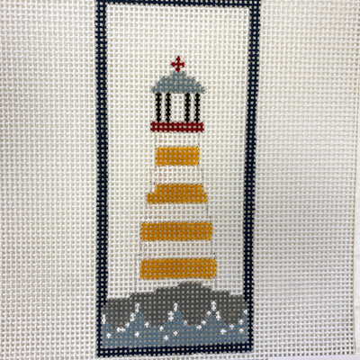 Gold Stripe Lighthouse Needlepoint Canvas