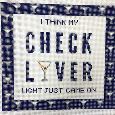 Check Liver Needlepoint Canvas
