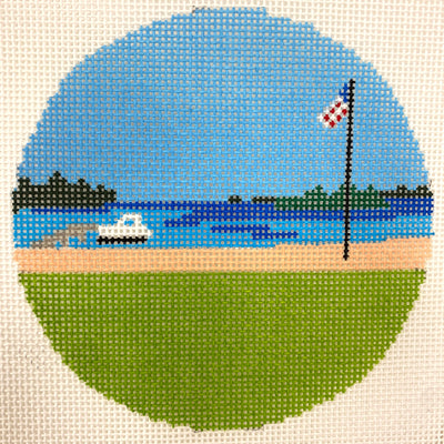 Golf at the Lake Ornament Needlepoint Canvas