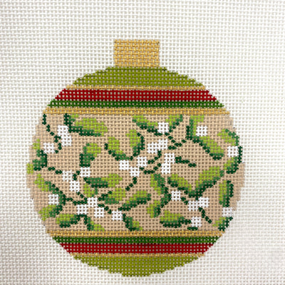 Holiday Baubles Mistletoe Ornament Needlepoint Canvas